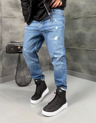 Мъжки дънки MID BLUE RAW