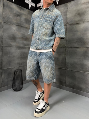 Мъжки комплект GRID FADE DENIM